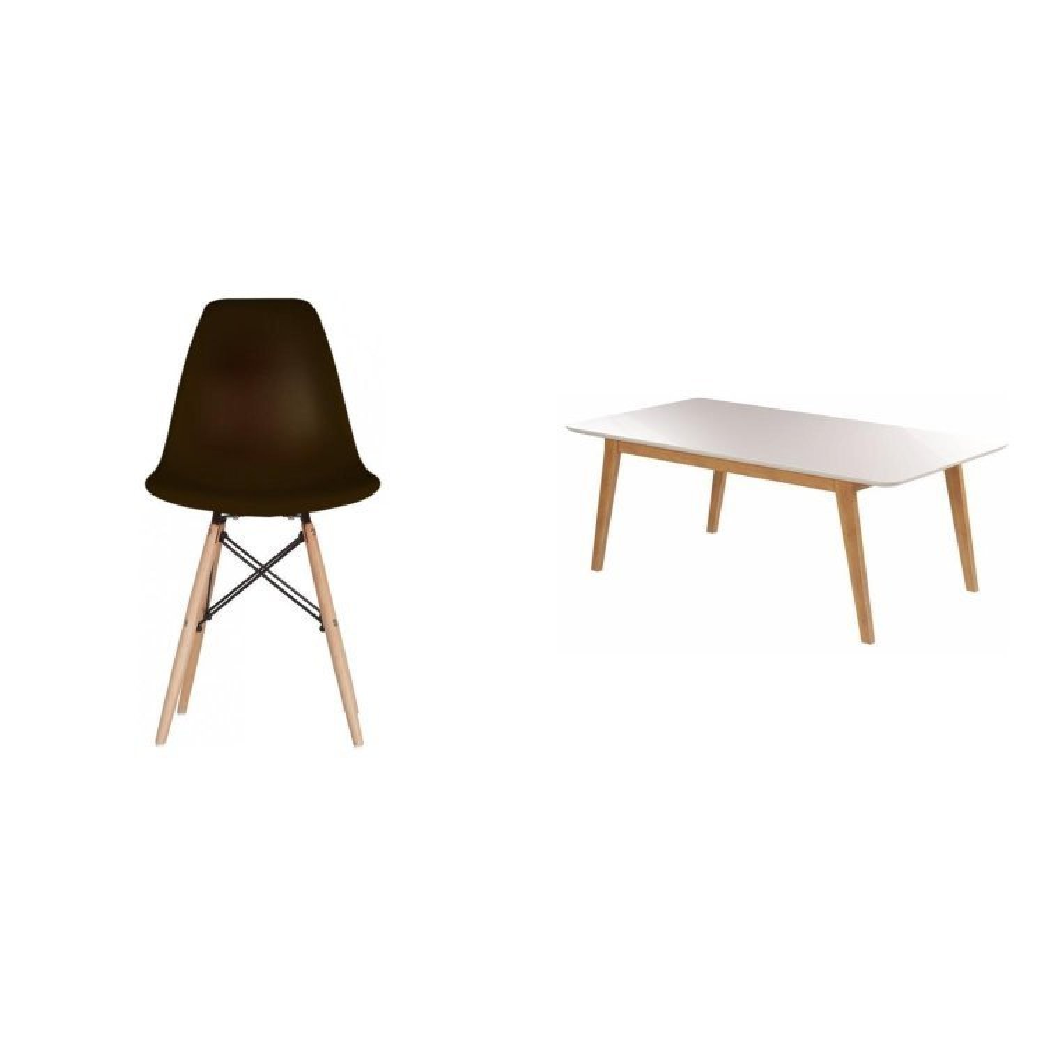Conjunto Mesa Retangular Vidro/MDF com 6 Cadeiras Eames PP - 2