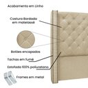 Ver imagem 3 de Cabeceira Cama Box Casal 140 Cm Vicenza Linho Dourado S04 - D'Rossi