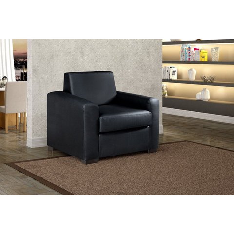 Poltrona Decorativa para Sala de Estar 90 Cm Basic Preto