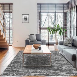 Tapete para Sala Cinza Mesclado 200x250cm Antiderrapante Mesa Jantar Retangular - 5