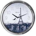Ver imagem 1 de Relógio de Parede Grande 40cm Torre Eiffel Cromado Herweg