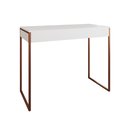 Ver imagem 2 de Aparador Industrial Retangular Califórnia Branco 137x40cm Base Cobre