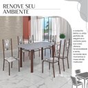 Ver imagem 6 de Conjunto Sala de Jantar Bahia Mesa Tubo 140x75cm Tampo Pedra Granito com 6 Cadeiras