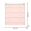 Ver imagem 4 de Quarto de Bebê Berço e Cômoda 4 Gavetas Doce Sonho MDP Rosa Qmovi 70cm