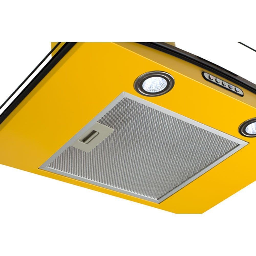 Coifa de Parede 80cm Vidro Curvo Slim Fogatti Amarelo 220v - 7
