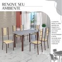 Ver imagem 6 de Conjunto Sala de Jantar Bahia Mesa Tubo 140x75cm Tampo Pedra Granito com 6 Cadeiras
