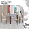 Conjunto Sala de Jantar Bahia Mesa Tubo 140x75cm Tampo Pedra Granito com 6 Cadeiras - 6