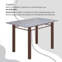 Ver imagem 4 de Conjunto Sala de Jantar Bahia Mesa Tubo 140x75cm Tampo Pedra Granito com 6 Cadeiras