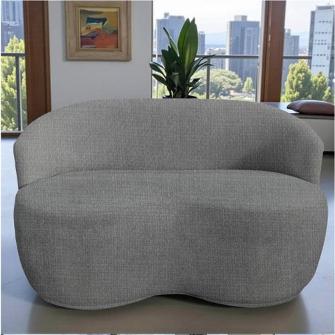 Namoradeira Decorativa Beatriz Orgânica Linho Cinza