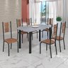 Conjunto Sala de Jantar Bahia Mesa Tubo 140x75cm Tampo Pedra Granito com 6 Cadeiras - 1