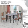 Conjunto Sala de Jantar Bahia Mesa Tubo 140x75cm Tampo Pedra Granito com 6 Cadeiras - 6