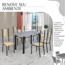 Ver imagem 6 de Conjunto Sala de Jantar Bahia Mesa Tubo 140x75cm Tampo Pedra Granito com 6 Cadeiras