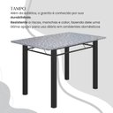 Ver imagem 4 de Conjunto Sala de Jantar Bahia Mesa Tubo 140x75cm Tampo Pedra Granito com 6 Cadeiras