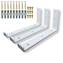 Ver imagem 1 de Kit 3 Suportes Cantoneira em L de Parede 20cm Mão Francesa para Prateleira Aço Resistente Branco