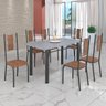 Conjunto Sala de Jantar Bahia Mesa Tubo 140x75cm Tampo Pedra Granito com 6 Cadeiras - 1