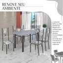 Ver imagem 6 de Conjunto Sala de Jantar Bahia Mesa Tubo 140x75cm Tampo Pedra Granito com 6 Cadeiras