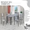 Conjunto Sala de Jantar Bahia Mesa Tubo 140x75cm Tampo Pedra Granito com 6 Cadeiras - 6