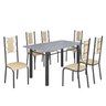 Conjunto Sala de Jantar Bahia Mesa Tubo 140x75cm Tampo Pedra Granito com 6 Cadeiras - 2