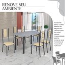 Ver imagem 6 de Conjunto Sala de Jantar Bahia Mesa Tubo 140x75cm Tampo Pedra Granito com 6 Cadeiras