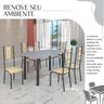 Conjunto Sala de Jantar Bahia Mesa Tubo 140x75cm Tampo Pedra Granito com 6 Cadeiras - 6