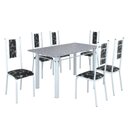 Ver imagem 2 de Conjunto Sala de Jantar Bahia Mesa Tubo 140x75cm Tampo Pedra Granito com 6 Cadeiras