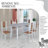 Conjunto Sala de Jantar Bahia Mesa Tubo 140x75cm Tampo Pedra Granito com 6 Cadeiras - 6