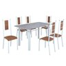 Conjunto Sala de Jantar Bahia Mesa Tubo 140x75cm Tampo Pedra Granito com 6 Cadeiras - 2