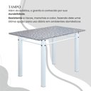 Ver imagem 4 de Conjunto Sala de Jantar Bahia Mesa Tubo 140x75cm Tampo Pedra Granito com 6 Cadeiras