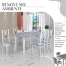 Conjunto Sala de Jantar Bahia Mesa Tubo 140x75cm Tampo Pedra Granito com 6 Cadeiras - 6