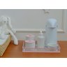 Kit Higiene Porcelana Bebê Meninas Rosa Decoração + Térmica - 7
