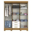 Ver imagem 4 de Guarda Roupa Mentor 6 Portas e 3 Gavetas com Espelho Nature/Off White - Móveis Briz