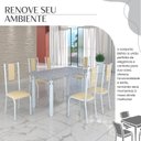 Ver imagem 6 de Conjunto Sala de Jantar Bahia Mesa Tubo 140x75cm Tampo Pedra Granito com 6 Cadeiras