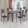 Conjunto Sala de Jantar Bahia Mesa Tubo 3" 140x75cm Tampo Pedra Granito Topázio com 6 Cadeiras - 1