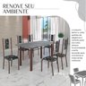 Conjunto Sala de Jantar Bahia Mesa Tubo 3" 140x75cm Tampo Pedra Granito Topázio com 6 Cadeiras - 6