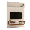 Ver imagem 2 de Kit Painel Piso-Teto Ripado Frizz 2 Portas Naturale e Off White Pallazio