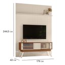 Ver imagem 3 de Kit Painel Piso-Teto Ripado Frizz 2 Portas Naturale e Off White Pallazio