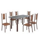 Ver imagem 2 de Conjunto Sala de Jantar Bahia Mesa Tubo 3" 140x75cm Tampo Pedra Granito Topázio com 6 Cadeiras