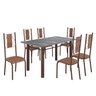 Conjunto Sala de Jantar Bahia Mesa Tubo 3" 140x75cm Tampo Pedra Granito Topázio com 6 Cadeiras - 2