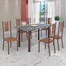 Conjunto Sala de Jantar Bahia Mesa Tubo 3" 140x75cm Tampo Pedra Granito Topázio com 6 Cadeiras - 1