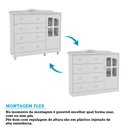Ver imagem 7 de Cômoda de Bebê 1 Porta com Janela 4 Gavetas Maya Clássico Espresso Móveis Branco/Brilho