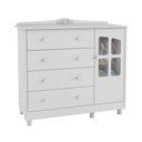 Ver imagem 3 de Cômoda de Bebê 1 Porta com Janela 4 Gavetas Maya Clássico Espresso Móveis Branco/Brilho