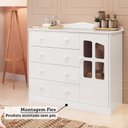 Ver mais imagens de Cômoda de Bebê 1 Porta com Janela 4 Gavetas Maya Clássico Espresso Móveis Branco/Brilho