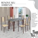 Ver imagem 6 de Conjunto Sala de Jantar Bahia Mesa Tubo 3" 140x75cm Tampo Pedra Granito Topázio com 6 Cadeiras