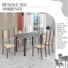 Conjunto Sala de Jantar Bahia Mesa Tubo 3" 140x75cm Tampo Pedra Granito Topázio com 6 Cadeiras - 6