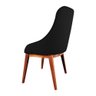 Kit 6 Cadeiras de Jantar Estofada Elisa Anatômica Veludo Preto Base Madeira Maciça Mel - 5