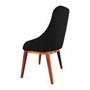 Ver imagem 5 de Kit 6 Cadeiras de Jantar Estofada Elisa Anatômica Veludo Preto Base Madeira Maciça Mel