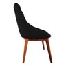 Kit 6 Cadeiras de Jantar Estofada Elisa Anatômica Veludo Preto Base Madeira Maciça Mel - 4