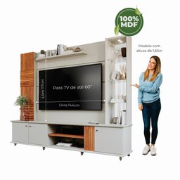 Estante Home para Tv até 60 Polegadas com Led 3 Portas Bahamas 100% MDF - 4