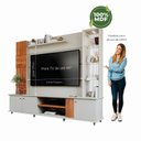 Ver imagem 4 de Estante para TV e Home Theater até 60 Polegadas 100% MDF com LED 216CMX186CM 3 Portas Bahamas Branco