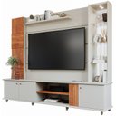 Ver imagem 2 de Estante para TV e Home Theater até 60 Polegadas 100% MDF com LED 216CMX186CM 3 Portas Bahamas Branco